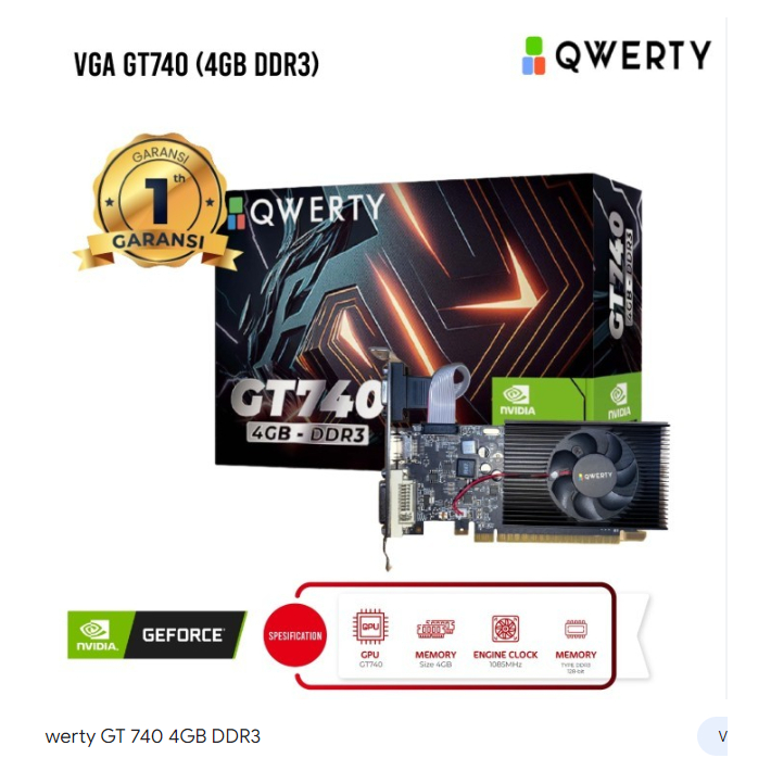 VGA "BARU" GT-740 4GB DDR3 128-bit Nvidia GEFORCE