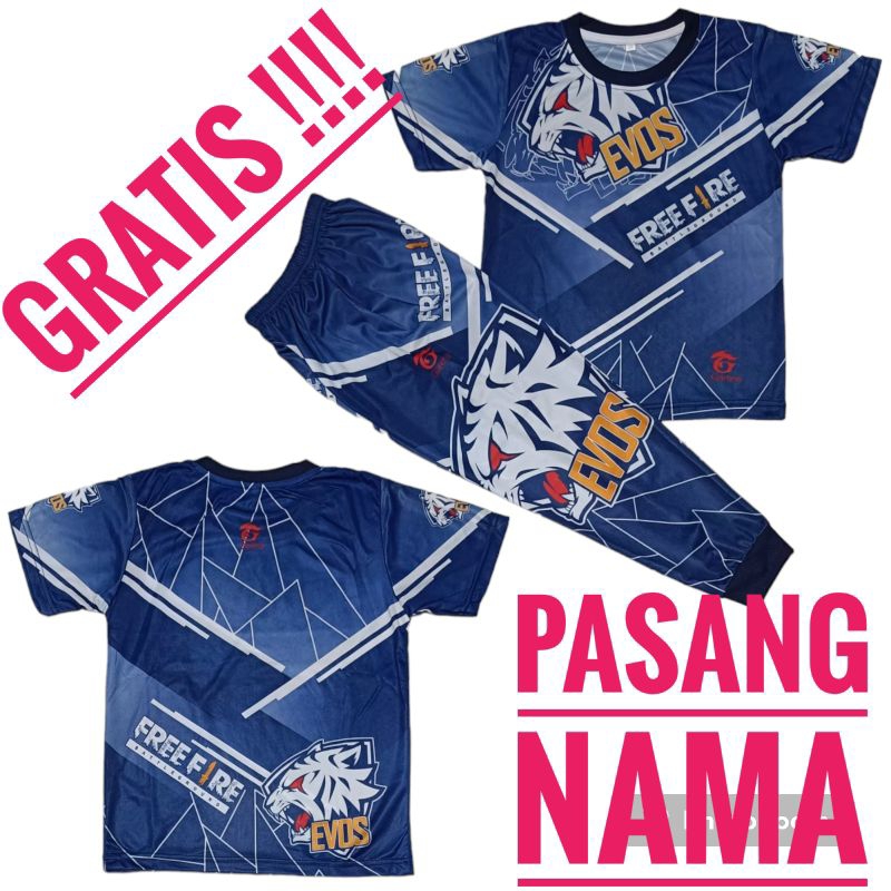 setelan baju gaming FREE FIRE/SETELAN BAJU MANCING ANAK/ ANAK MOTOR CROSS,BAJU MOTOR CROSS