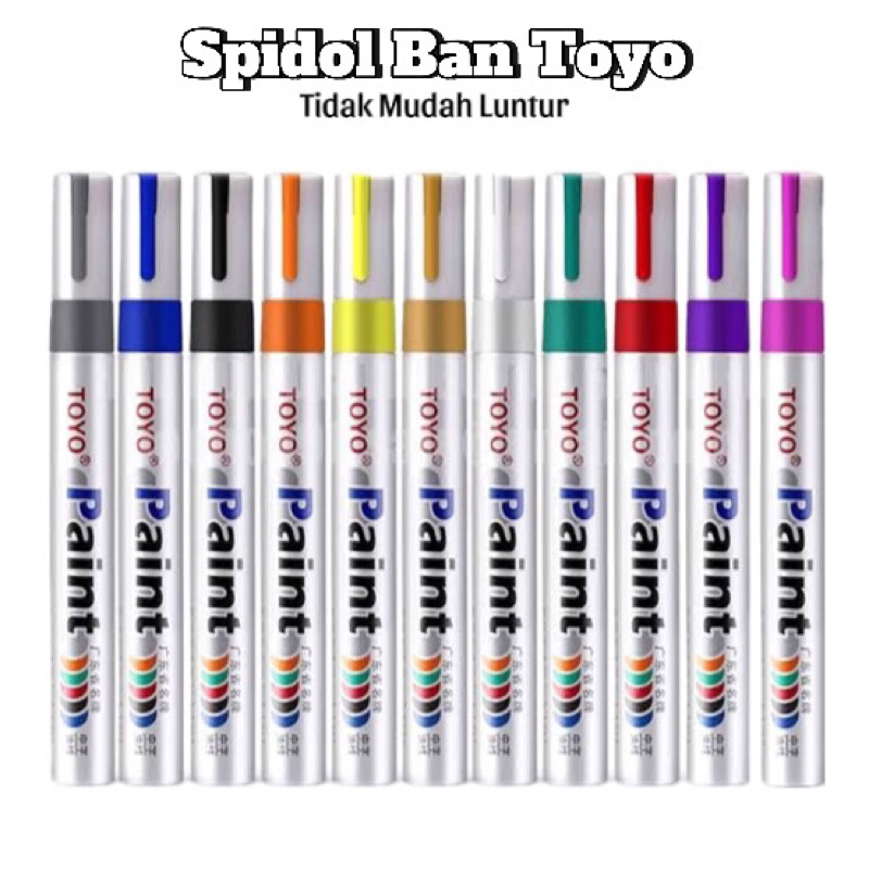 

Spidol Ban Mobil Motor / Spidol Ban Toyo / Spidol Ban Kendaraan / Paint Marker Toyo / Spidol Nat Keramik