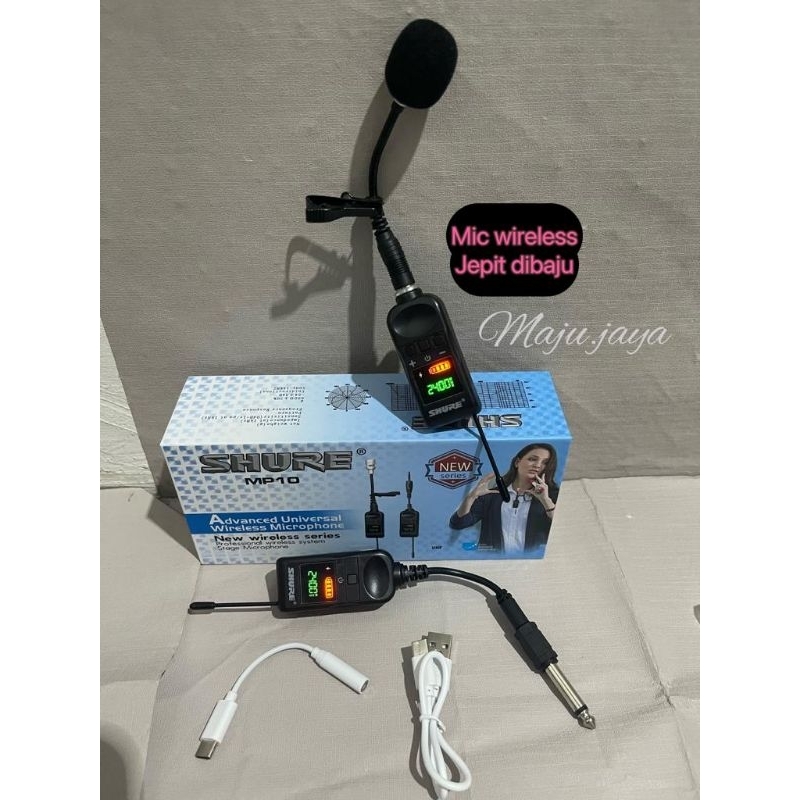 mic kancing wireless/ mic imam wireless mp10 microphone jepit baju mic serbaguna UHF