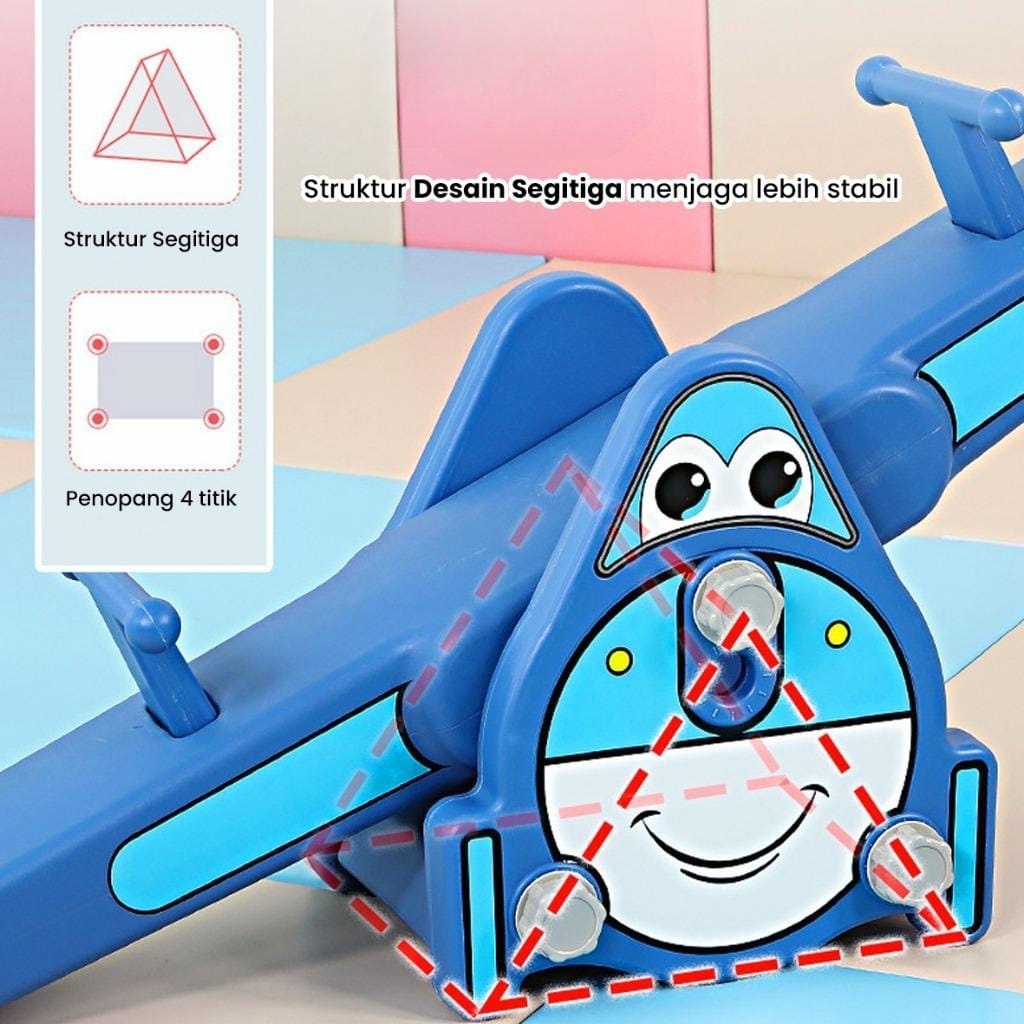 M1504 Biru Jungkat Jungkit Pesawat / mainan anak / mainan jungkat jungkit