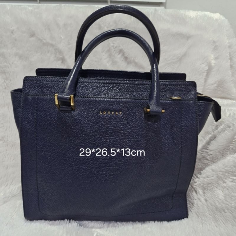 Tas Sling tenteng kulit tas kerja cantik Lovcat Navy tua