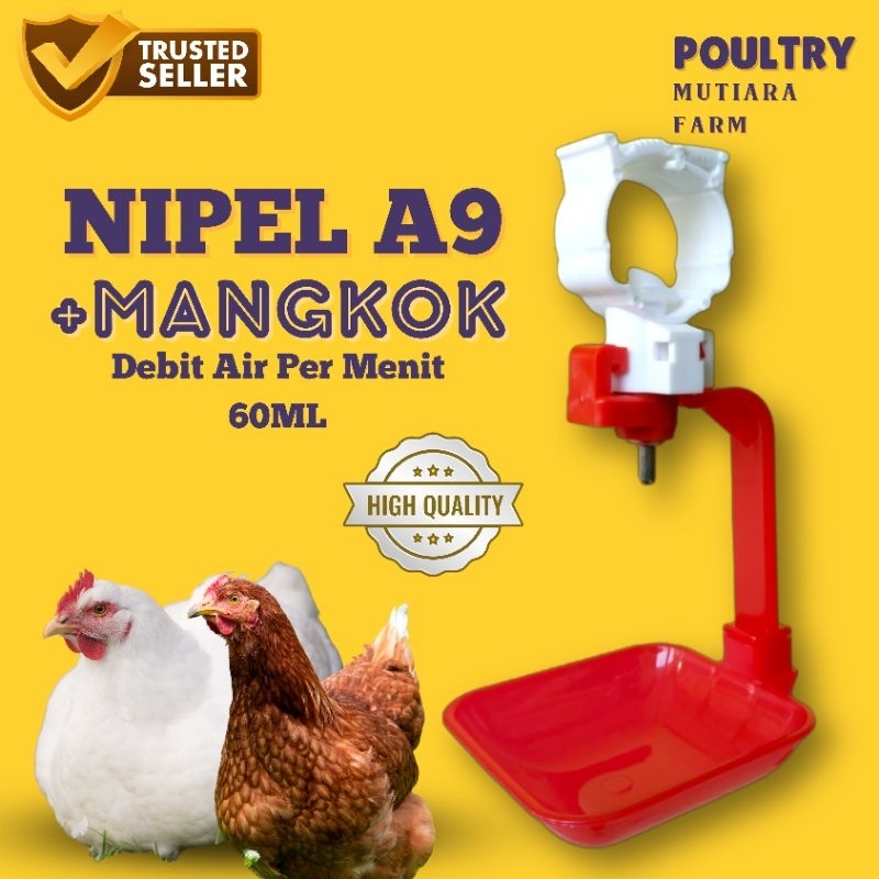 Nipple Nippel Nepel Nipel A9+Mangkok Ayam Broiler Puyuh A9+Mangkok seperti A5-Samping
