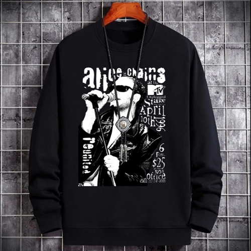 Crewneck Alice In Chains MTV Stage Sweater Bahan Cotton Fleece
