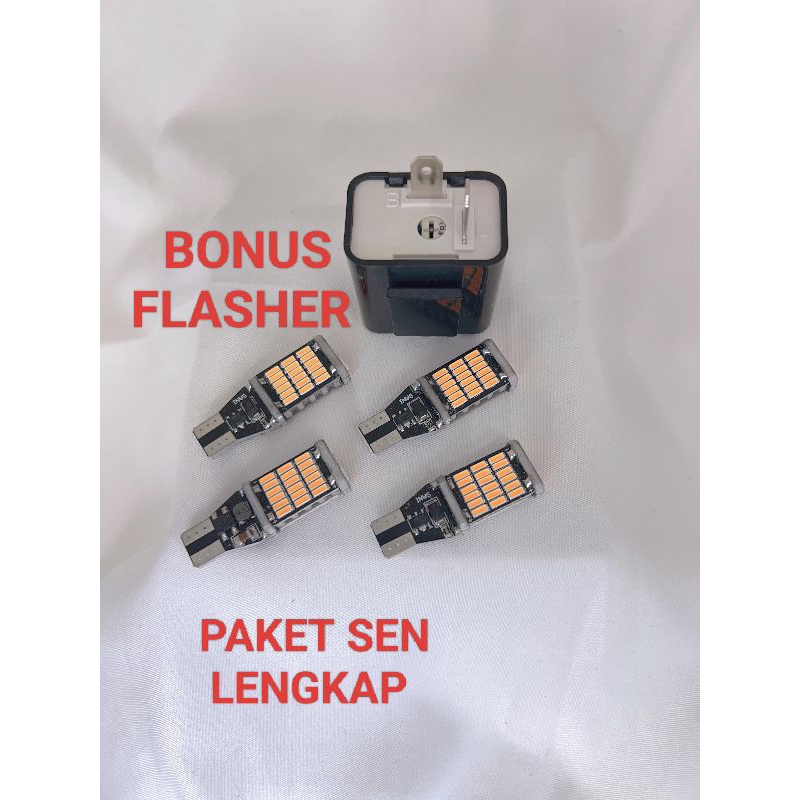 Lampu Motor / mobil sen sein DAJJAL kuning 45 LED T15 W16W T10 SUPER BRIGHT CANBUS SUPER TERANG
