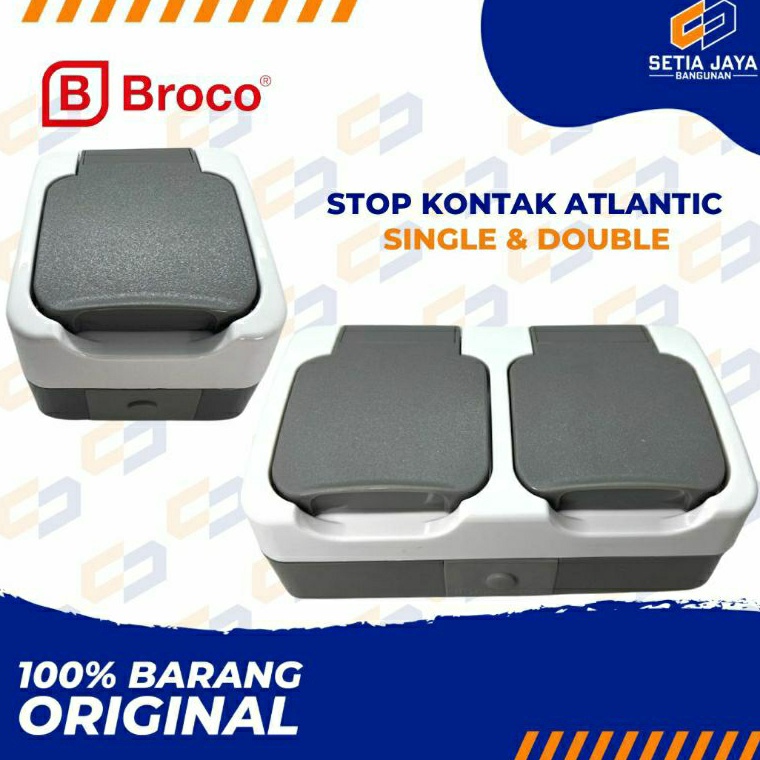 NJ Stop Kontak  Colokan Listrik Broco Atlantic 1  2 Lubang Outbow