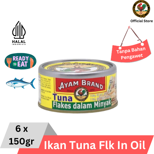 

Ayam Brand - Ikan Tuna Kaleng Flakes in Oil 6 pcs 150gr