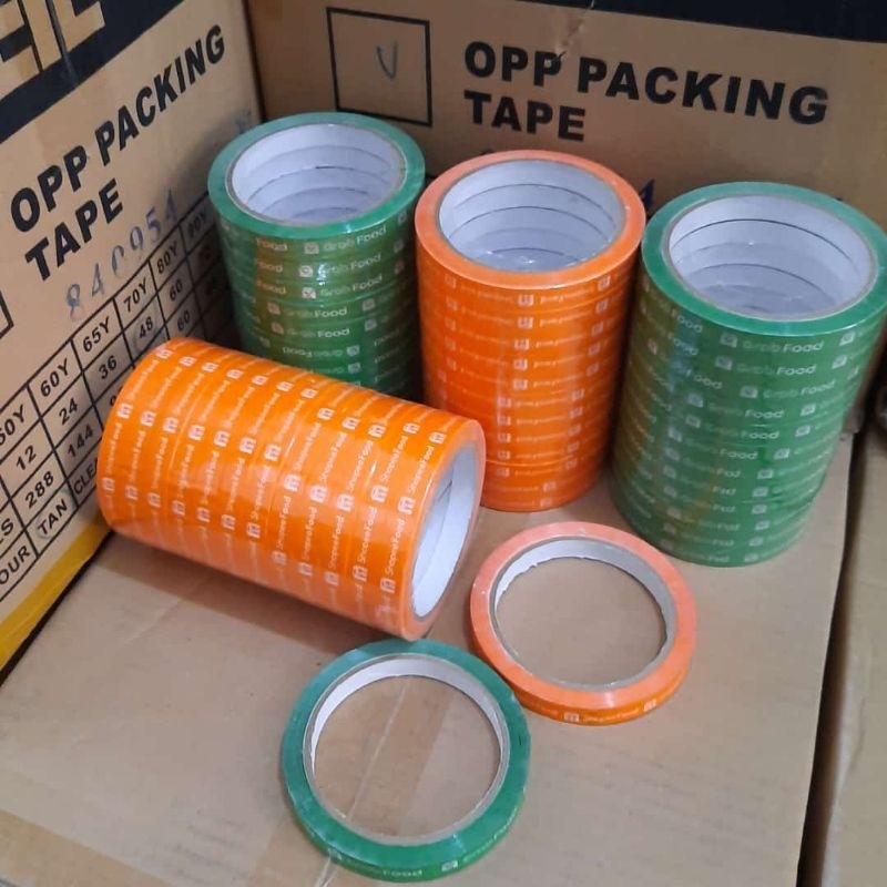 

Isolasi lakban makanan food delivery ojol ukuran 12mm x 70yard & Isolasi sayur uk 18mmx55yard