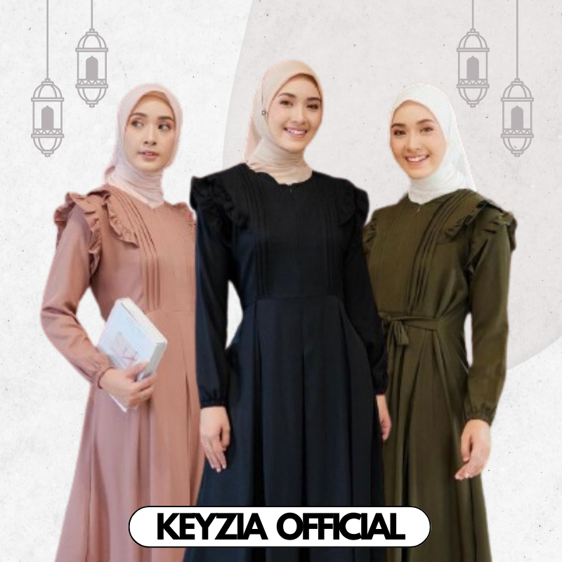 baju dress abaya gamis lebaran 2024 model terbaru wanita remaja dewasa midi muslim putih hitam kekin