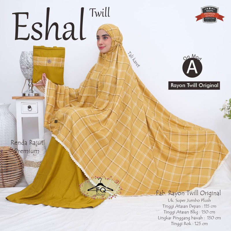 Mukena Jumbo Motif Eshal Rayon Twill