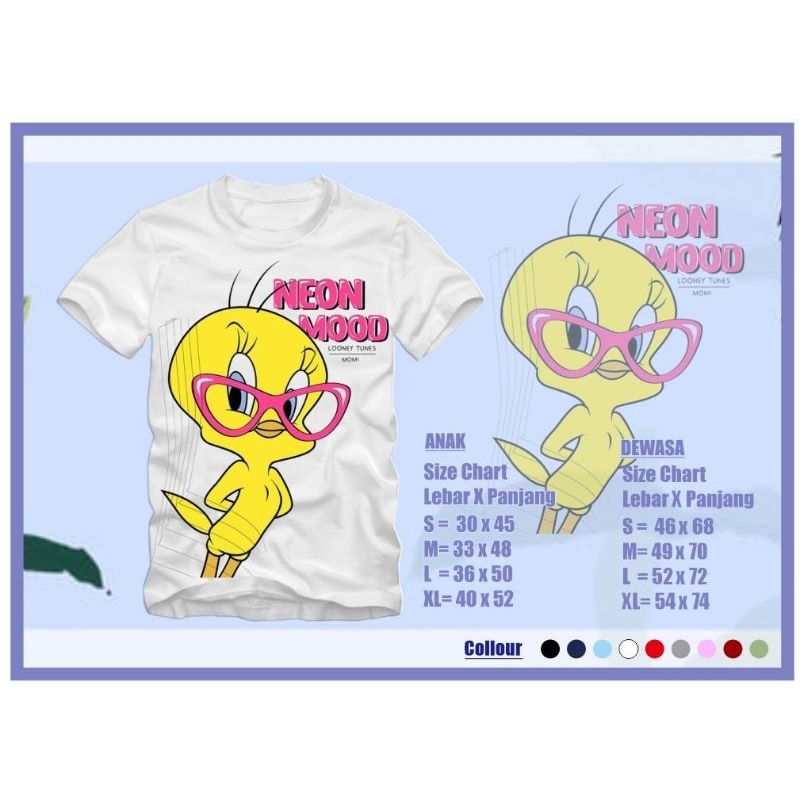 Kaos distro cotton combed premium printing_Loney tunes