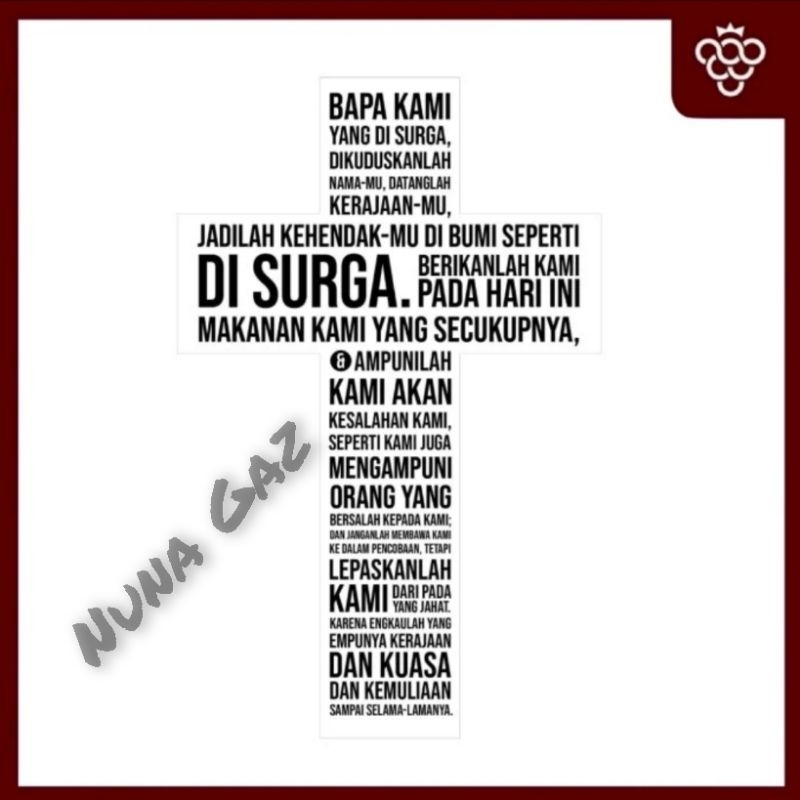 Hiasan Dinding Salib Doa Bapa Kami - Putih