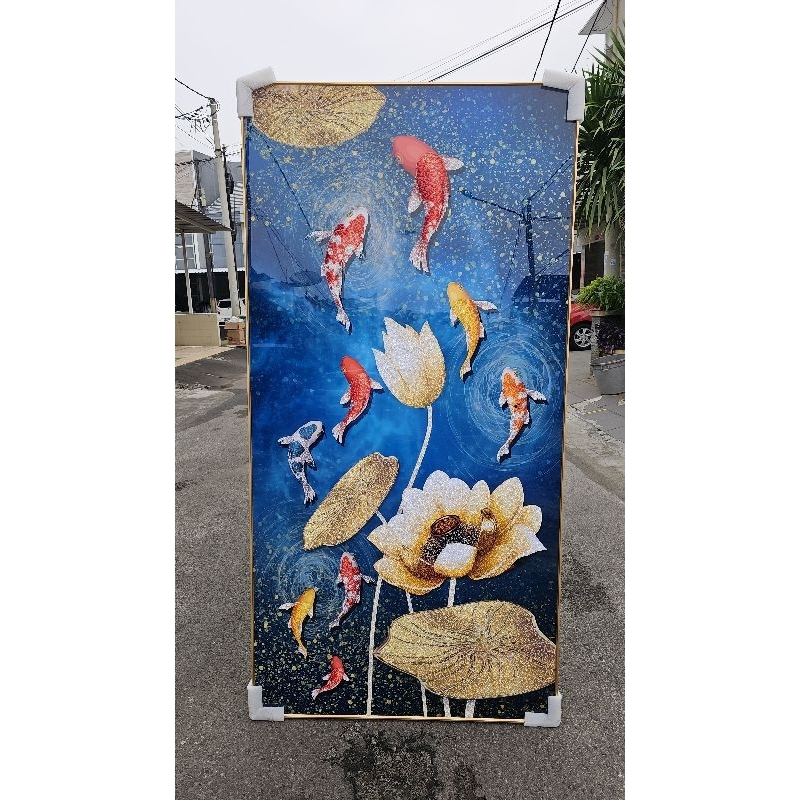 lukisan ikan LED porcelain diamond 5d