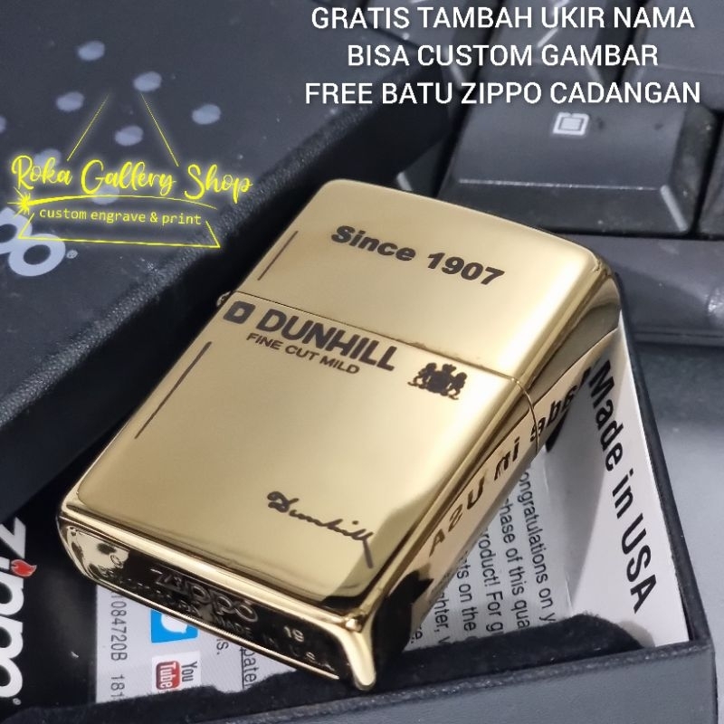 korek api zippo custom logo dunhill grafir ukir permanen