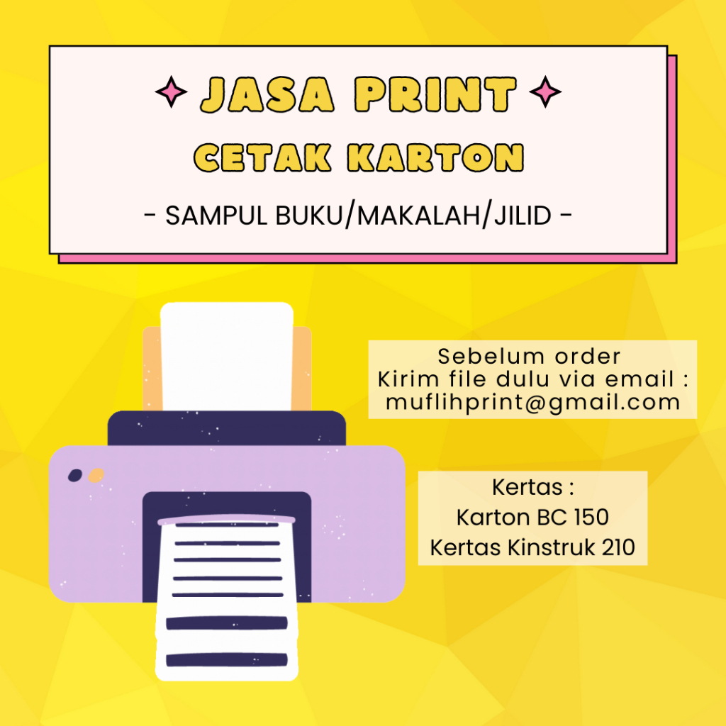 

Cetak Kertas Karton BC 150 | Kinstruk 210 / Cetak Sampul Makalah, Buku, Jilid