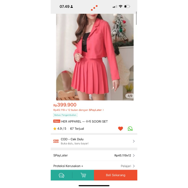 1 set blazer dan rok mini