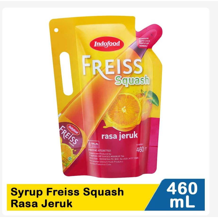 Indofood Sirup Freiss Cocopandan / Syrup Squash Jeruk 460 mL