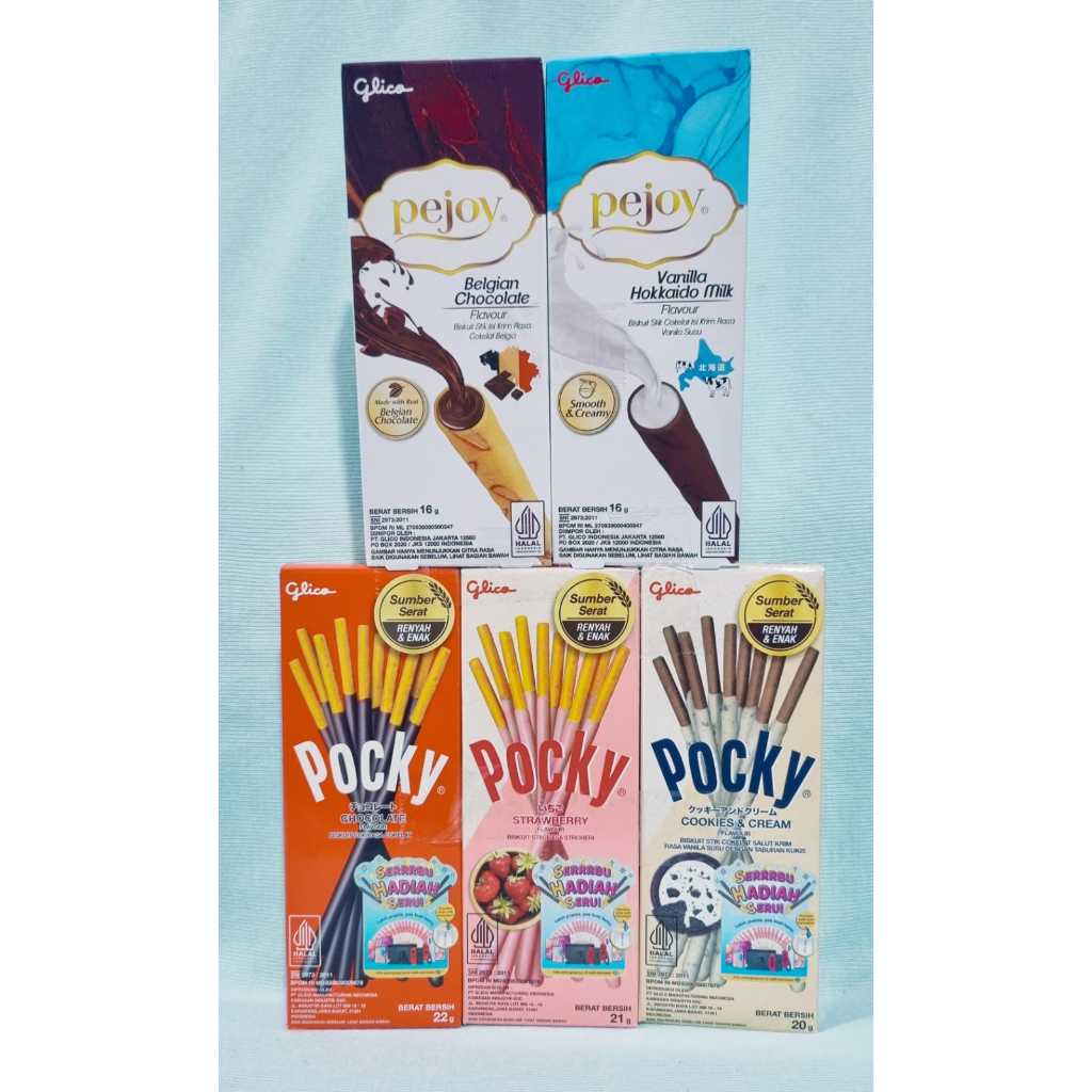 

Glico Pocky / Pejoy Mini Box Coklat / Stroberi / Cookies & Cream / Belgian Chocolate / Vanilla Hokkaido Milk (1 Box)