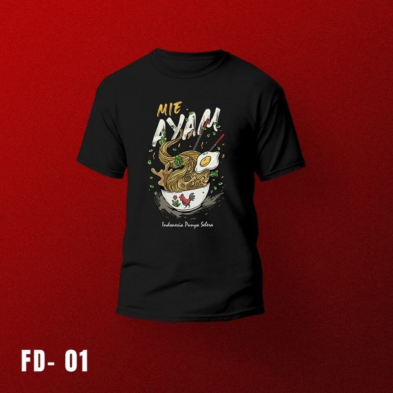 Tshirt Baju Kaos Distro mie ayam / Kaos Distro Pria Wanita