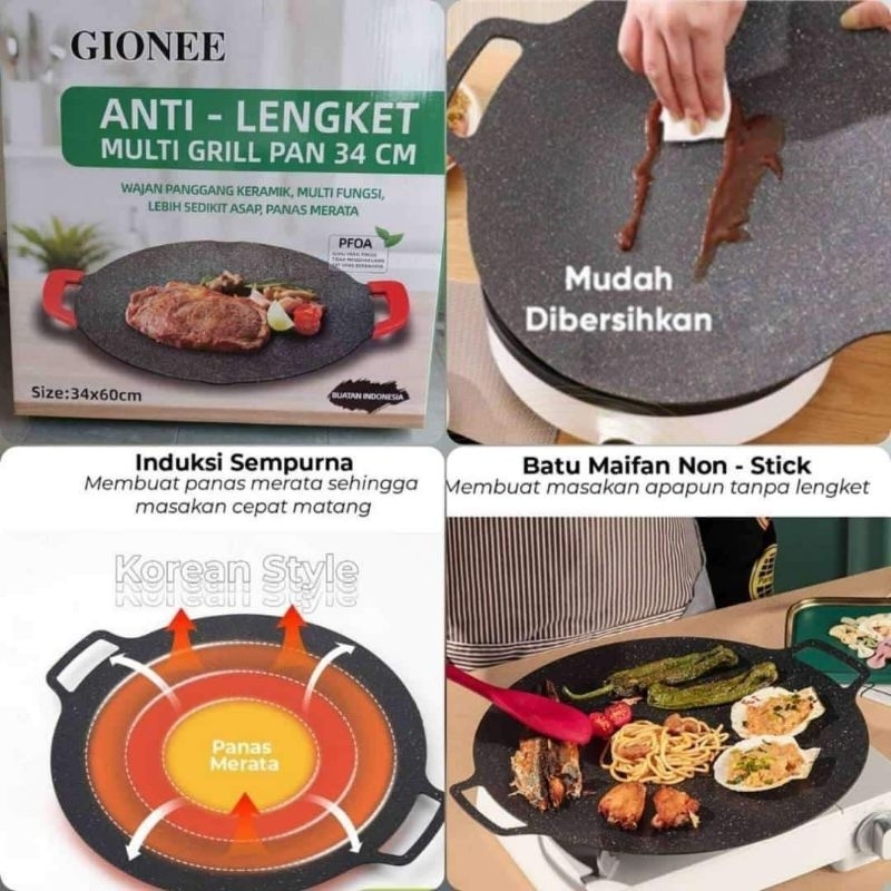 Alat pemanggang BBQ serbaguna /gril pan korean bulat /wajan pemanggang /pemanggang tanpa arang / gri