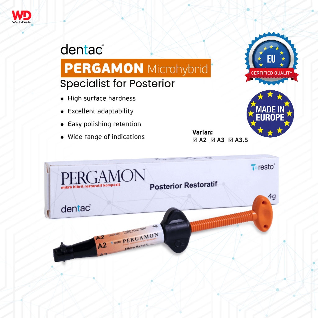 KOMPOSIT DENTAL COMPOSITE / COMPOSIT MICRO HYBRIDE POSTERIOR KOMPOSIT LIGHT CURE DENTAC PERGAMON / B