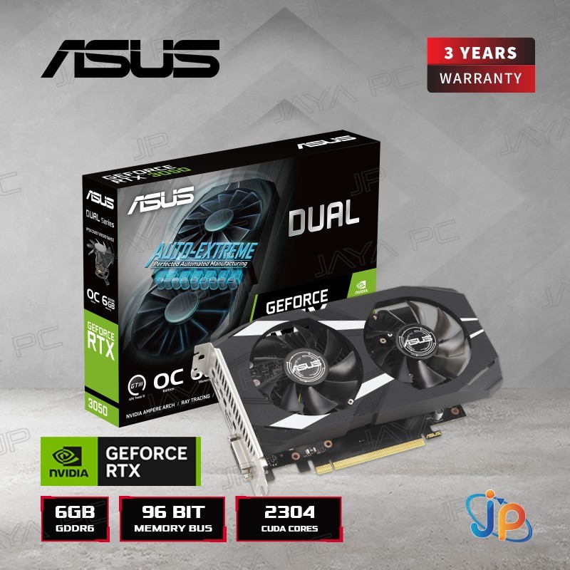 VGA ASUS Dual GeForce RTX 3050 OC 6GB - 6 GB GDDR6