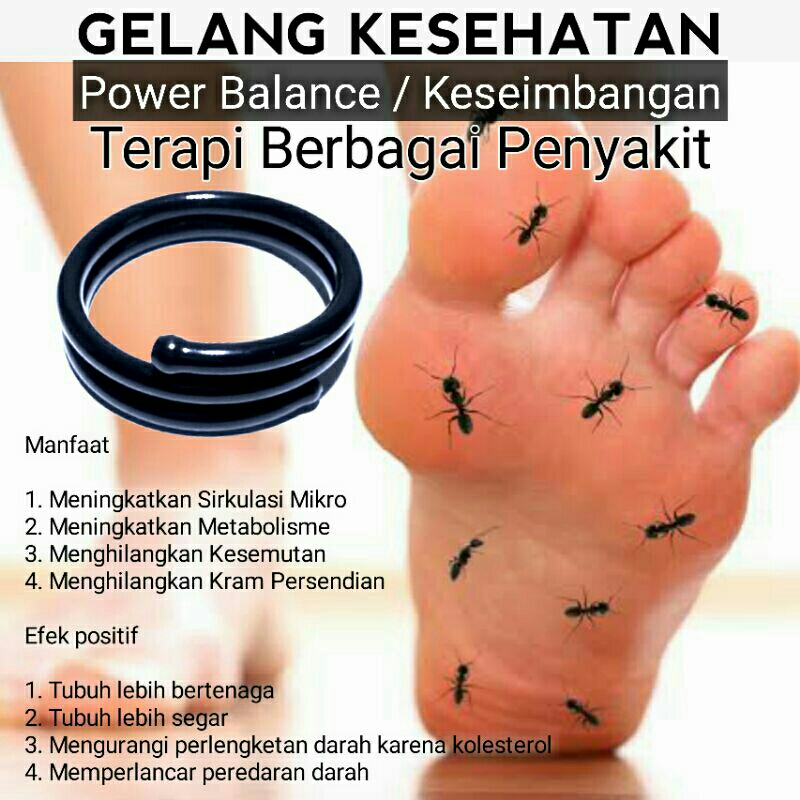 Gelang Kesehatan Pria Ujung Titanium Hitam Berkhasiat