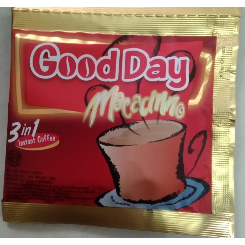 

KOPI GOOD DAY MOCACINO 3IN1 20 GRAM ISI 10 PCS 1 RENTENG