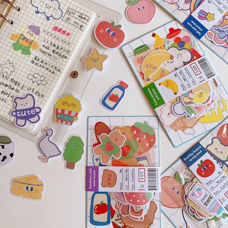 

Funny family deco paper sticker pack stiker mainan anak stiker lucu DECO STICKER PACK - FLOWER THINGS