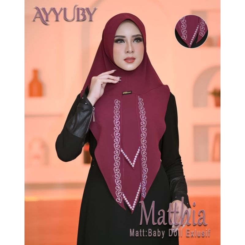 KHIMAR MATHIA SYARI BAHAN CERUTY BABYDOLL ORI AYYUBY
