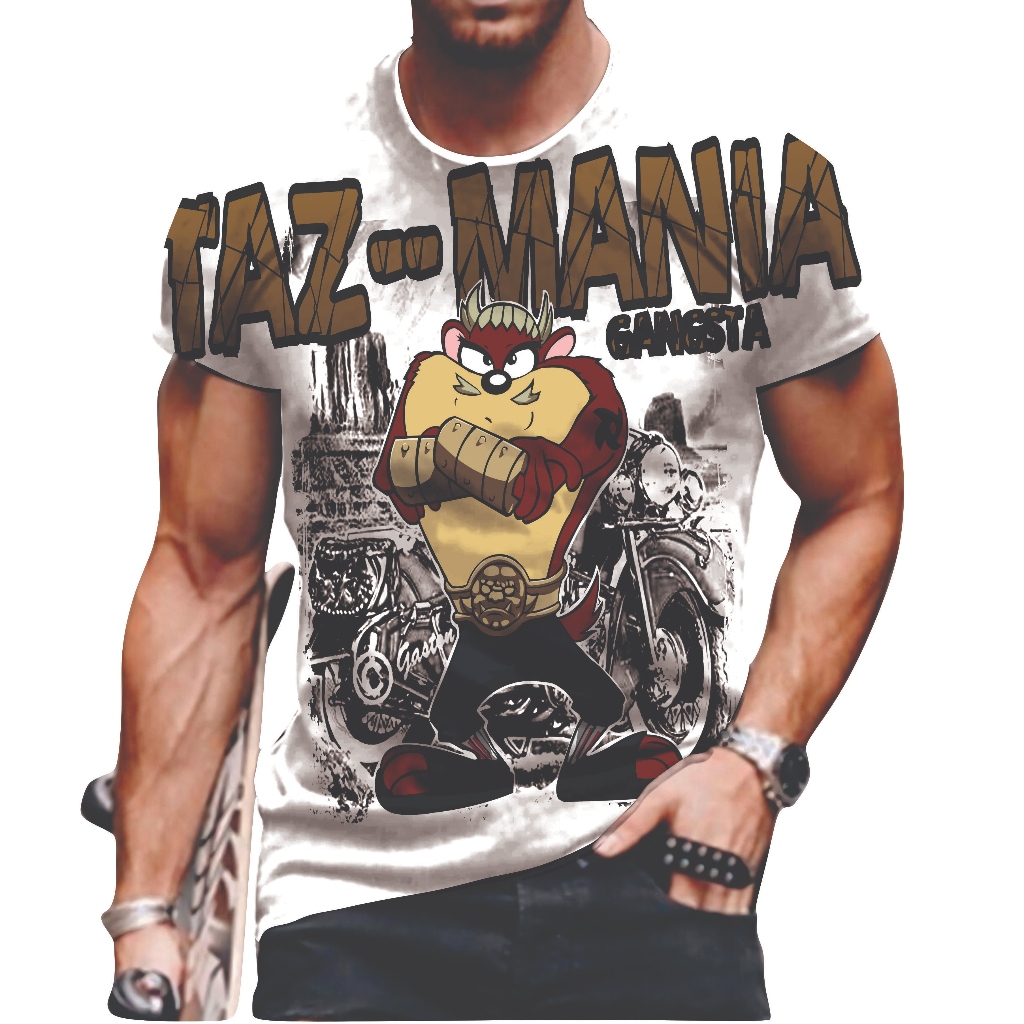 KAOS TAG THAILAND TAZMANIA TAZ OUTLAW AOP (ALL OF PRINT) | KARTUN CARTOON FULLPRINT FULL PRINT T-SHI