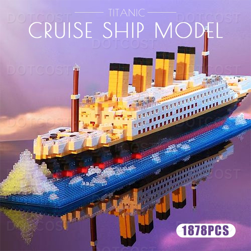 Ready Titanic Model Mini Bricks Model Titanic Kapal Pesiar DIY Blok Bangunan Bata Kit Anak Anak Main