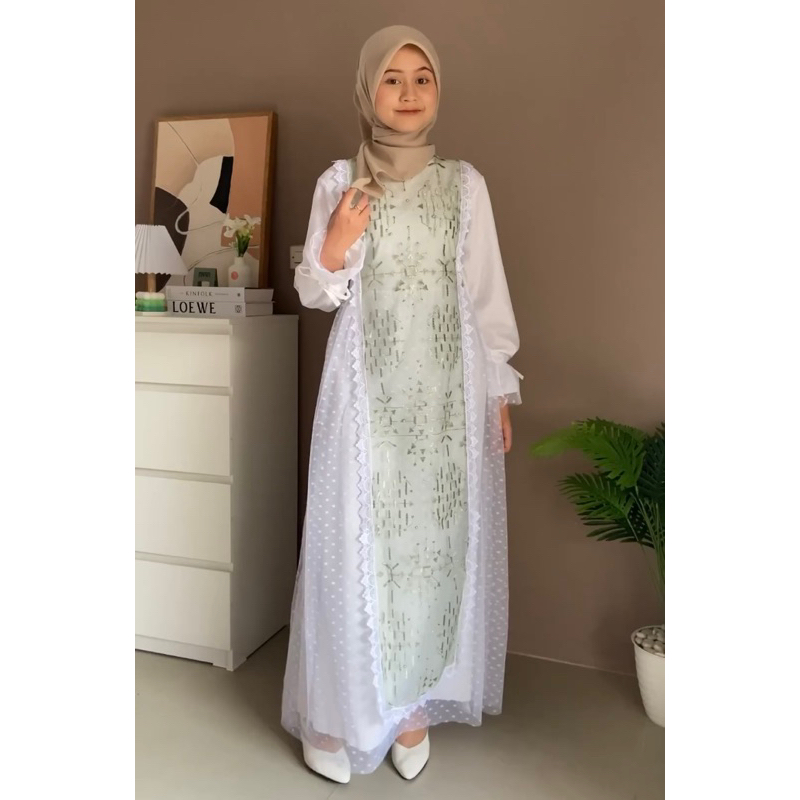 AFSANA DRESS | AYSAE.OFFICIAL | GAMIS TILE DOT BRUKAT