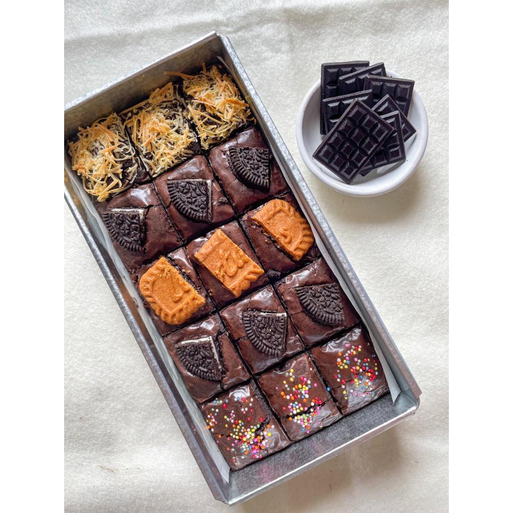 

Fudgy Brownies Mix Topping | Brownies Panggang 20x10