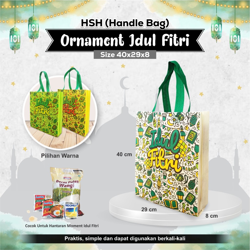 

Tas Spunbond Lebaran Idul Fitri Goodie Bag Idul Fitri Lebaran Tas Hari Raya Idul Fitri Lebaran 40x29x08