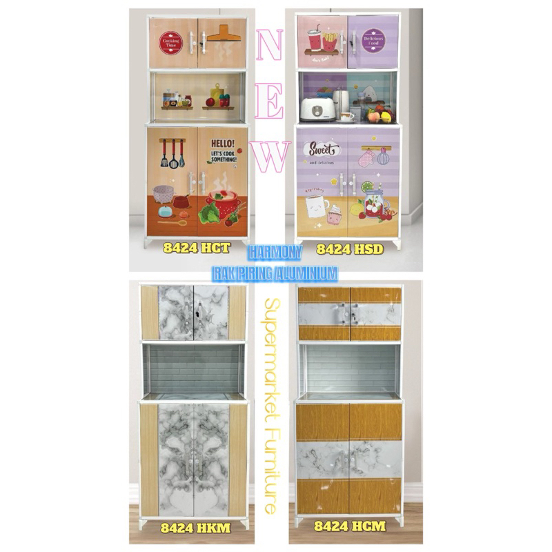LEMARI RAK PIRING ALUMINIUM NAIBA HARMONY 8424 / 8024 RAK DAPUR JUMBO ALUMINIUM