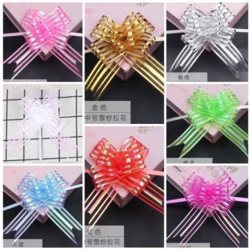 

(10 PCS)PITA TARIK ORGANDI PITA SERUT SALJU BESAR 50 M FULL RIBBON/HIASAN PARCEL LEBARAN