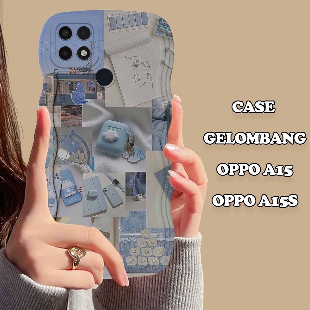 Soft Case GELOMBANG Hp Oppo A15/A15S - Oppo A15/A15S - Case Pro Camera - Fashion Case Motif Estetik 