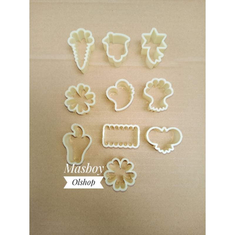 10 Pcs Cetakan Kue Kering 10 Motif / Acuan Biskut Cetakan Kue Semprit
