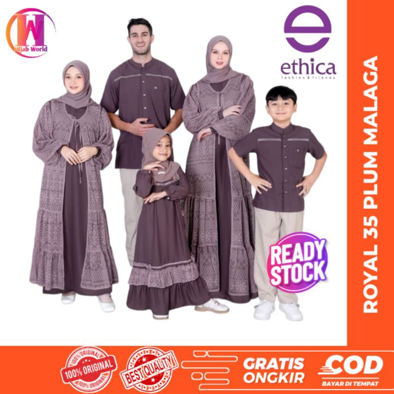 Sarimbit Ethica Royal 35 Plum Malaga / Sarimbit Ethica 2024 / Baju  Couple Keluarga / Baju Muslim Co