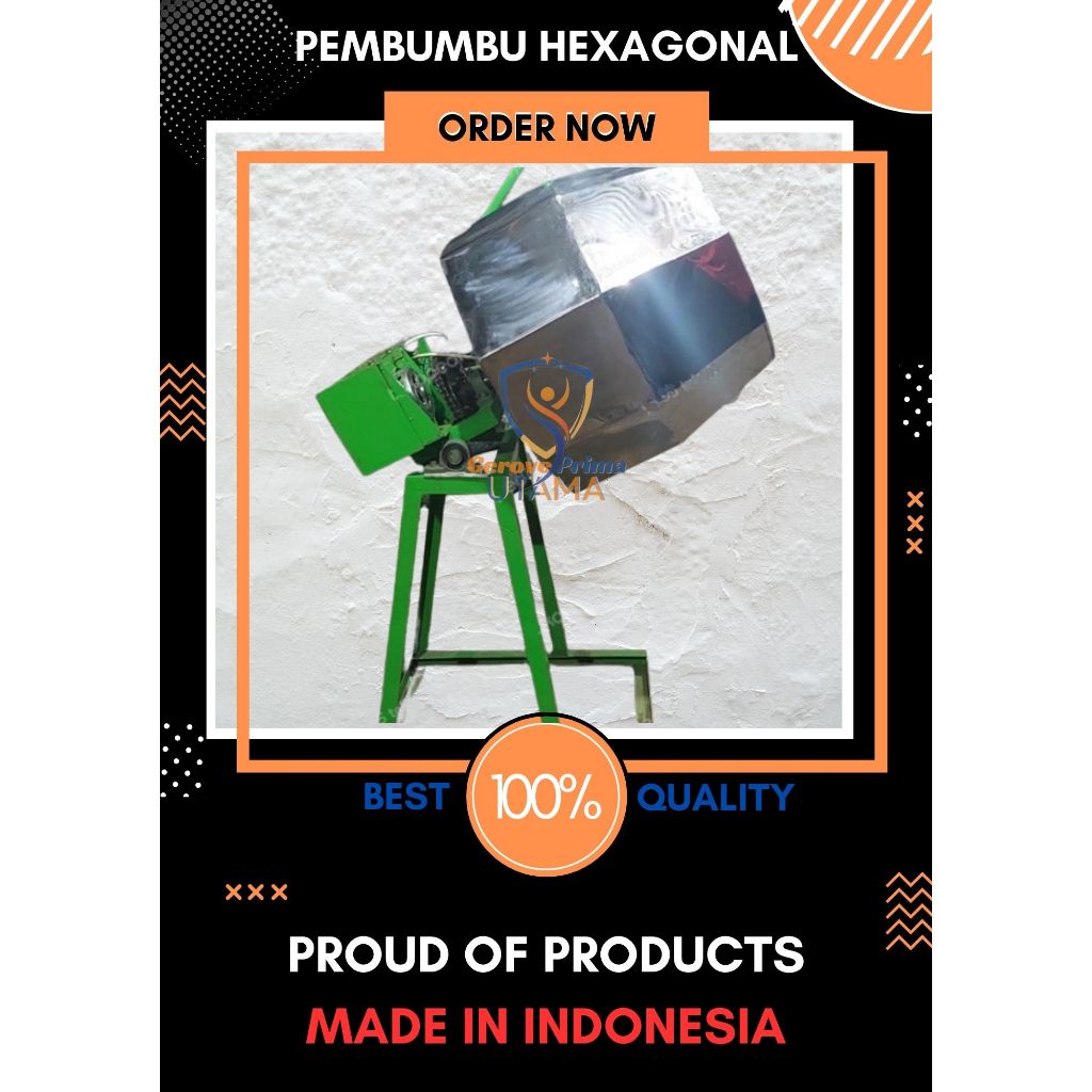 Mesin Pencampur Bumbu Keripik dll. Mesin Pembumbu Hexagonal