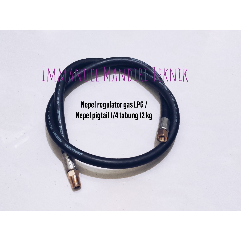Nepel regulator gas LPG / Nepel gas pigtail 1/4 tabung 12kg