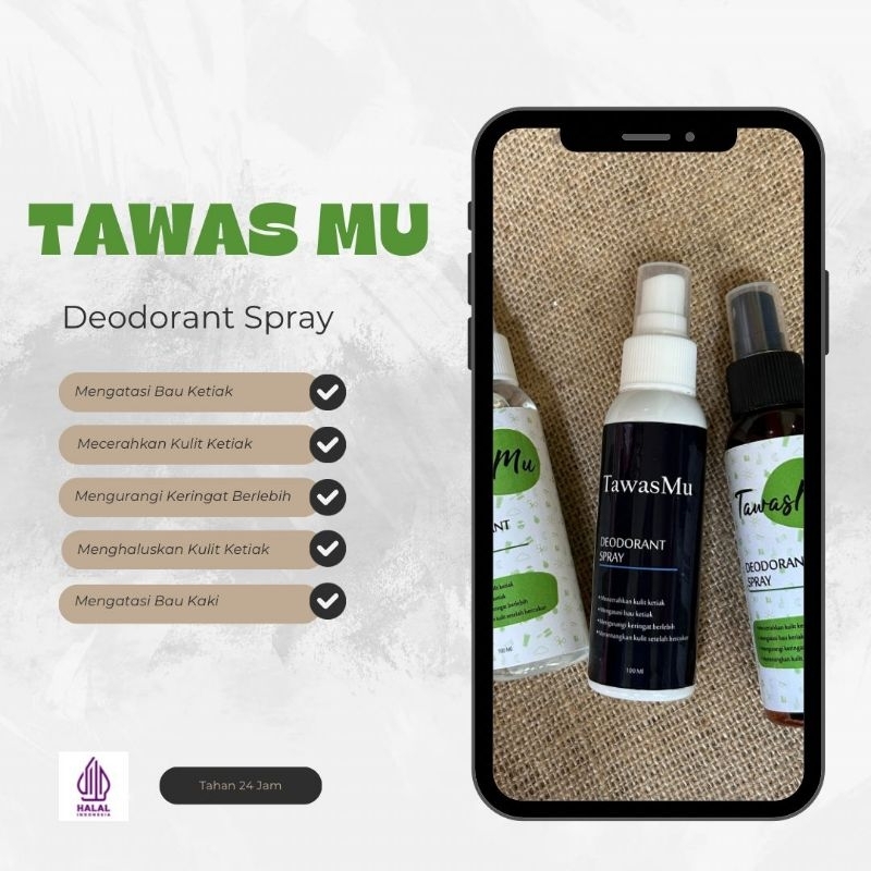 Deodorant Spray || Tawas Deodorant Spray - Natural - Herbal deodorant Spray - Pengganti Rexona