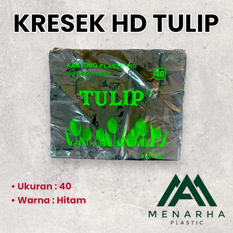 Kantong Kresek Hitam Merk HD Tulip Ukuran 40