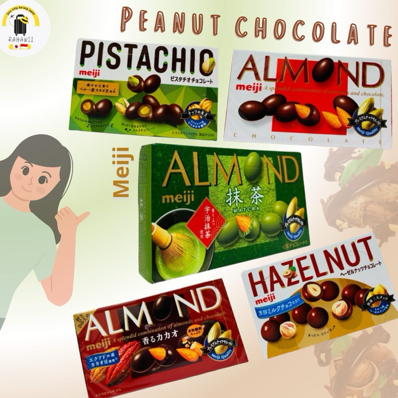 

Meiji Coklat Kacang import Jepang - Almond - Pistachio - Hazelnut