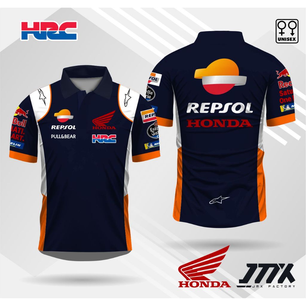 jersey crew team honda hrc motogp baju team honda kaos racing free nama logo