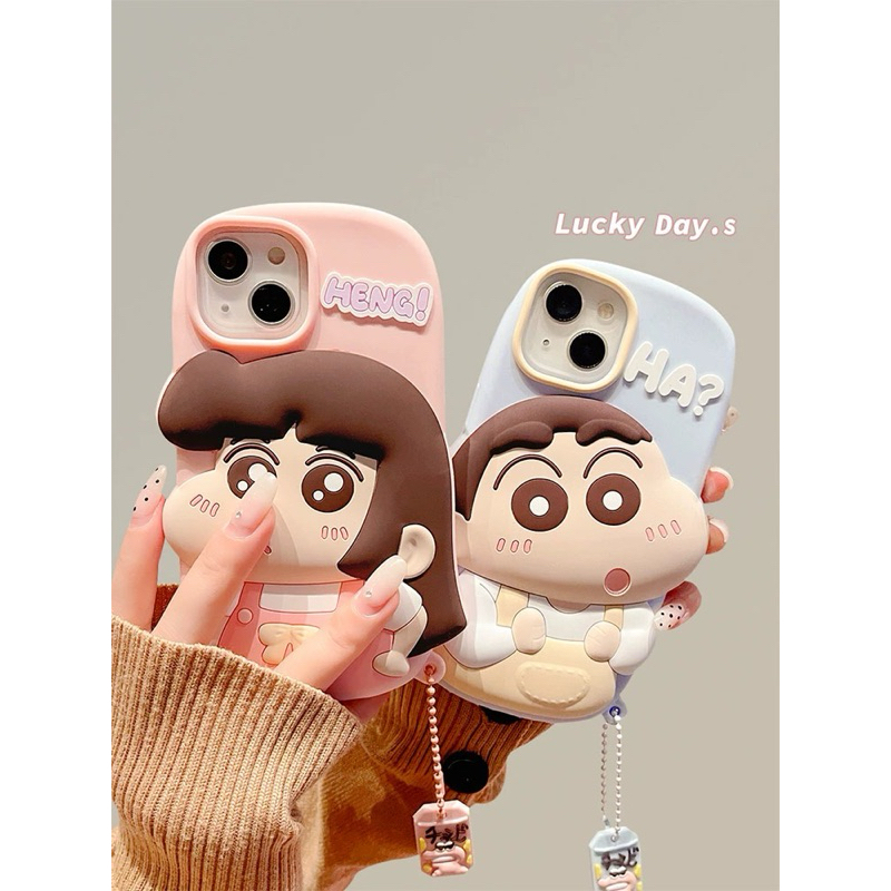 CASE SHINCAN COUPLE IPHONE LUCU UNIK [BACA DESK]