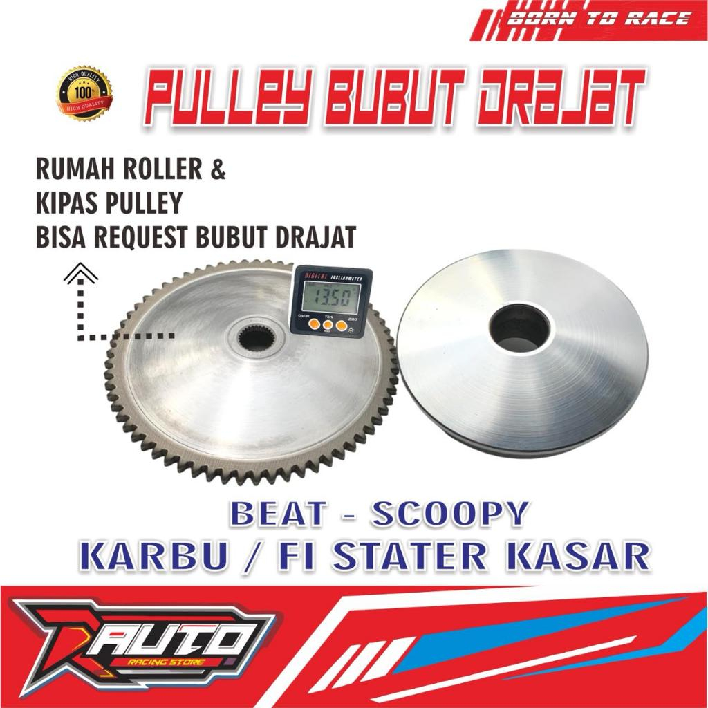 PULLEY SET BUBUT CUSTOM RACING Rumah Roler Beat Fi Pully Custom Beat Karburator Pulley Bubut Puli Ki