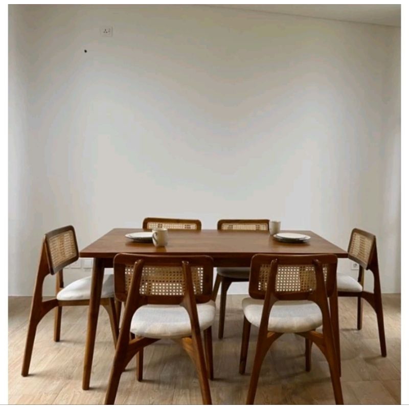 DINNING SET KURSI CAFE ROTAN KAYU JATI | MEJA MAKAN CAFE ROTAN KURSI CAFE ROTAN KURSI CAFE ROPAN FUR