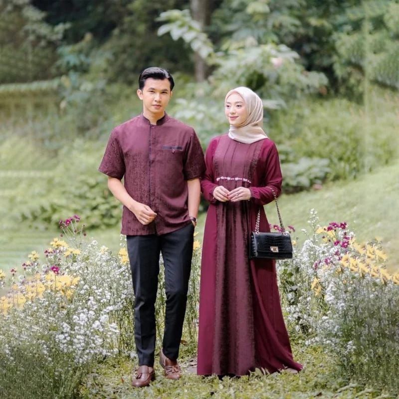 (ADA JUMBO) Couple Gamis Busu Lebaran Kondangan Terbaru Dress Lebaran Couple Gamis Kondangan Terbaru